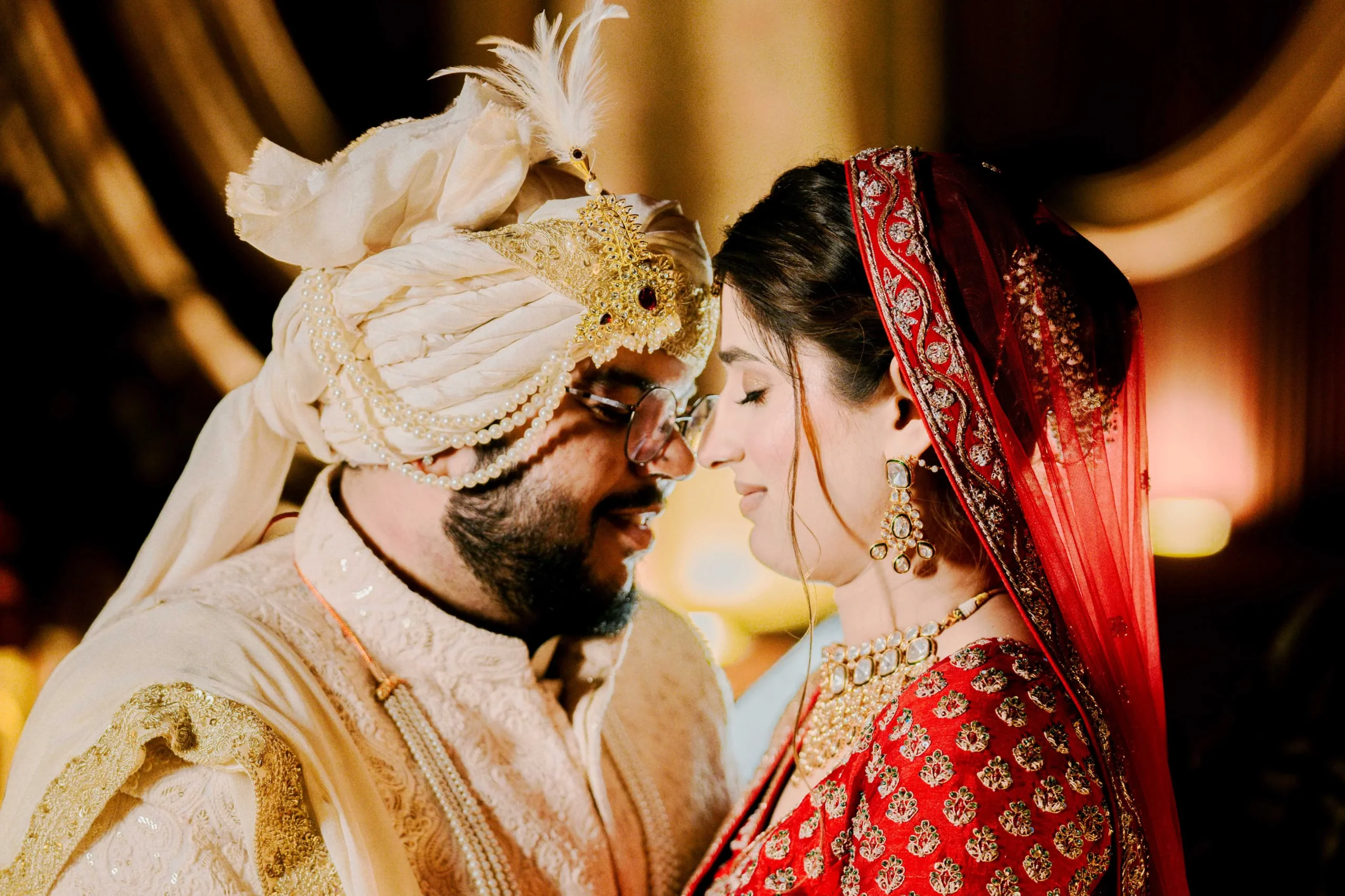 Bride and groom at the phere ceremony, Noida